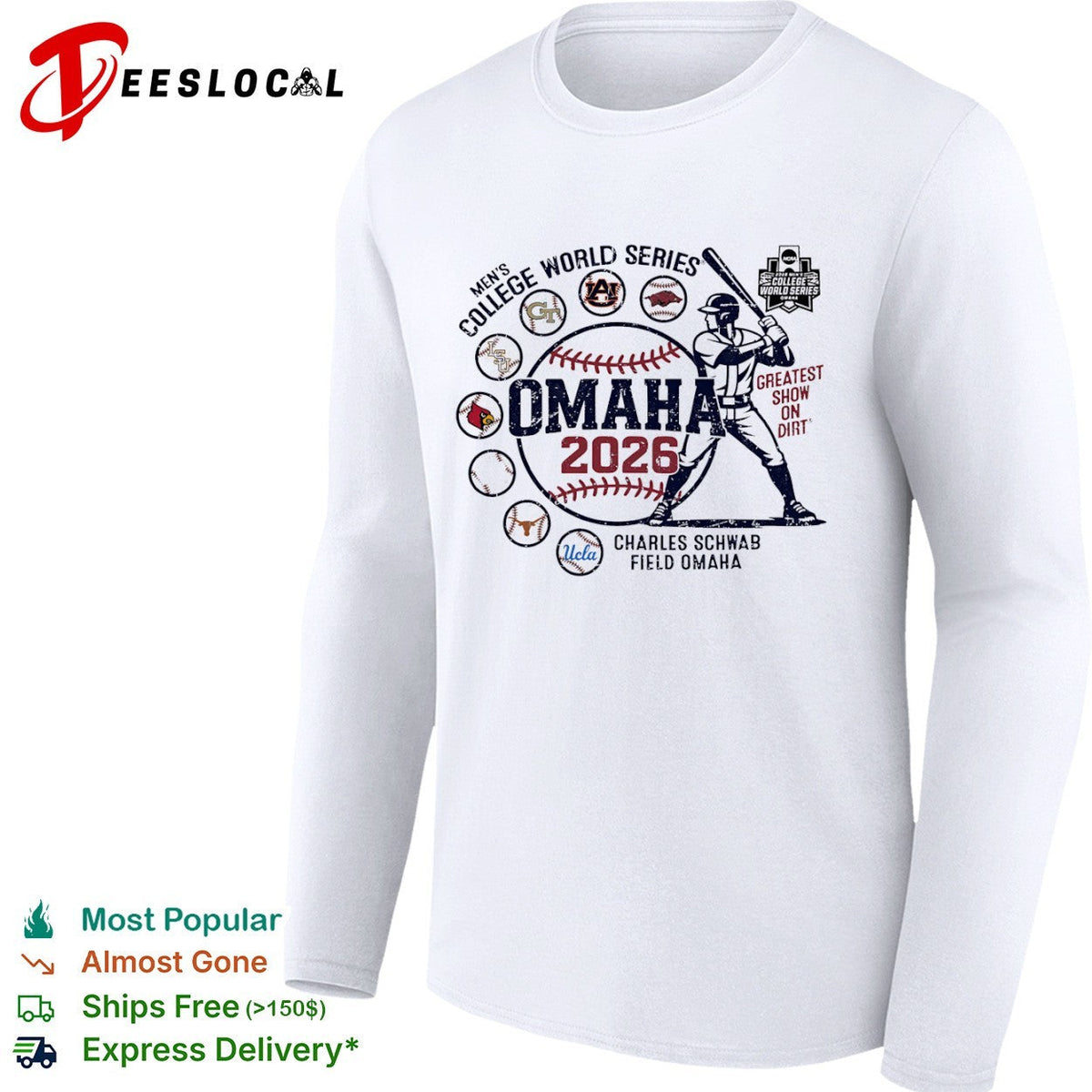 Men’s College World Series Omaha 2026 Greatest Show on Dirt Charles Schwab Field shirt Unisex