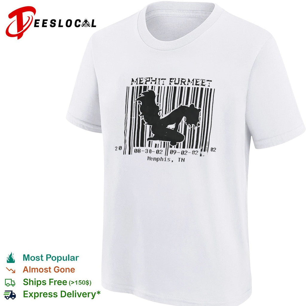 Mephit Furmeet 08 30 02 09 02 02 Memphis TN skunk silhouette barcode event shirt Unisex