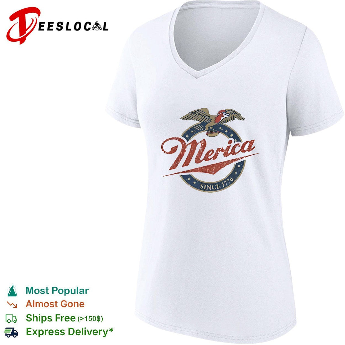 Merica since 1776 eagle beer label patriotic vintage shirt Unisex