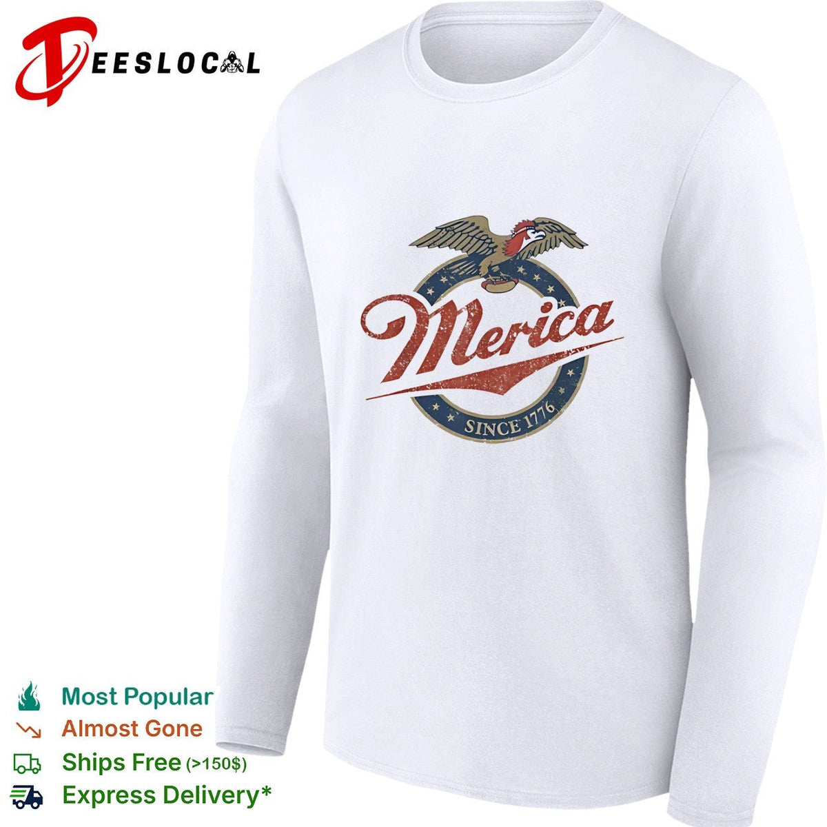 Merica since 1776 eagle beer label patriotic vintage shirt Unisex