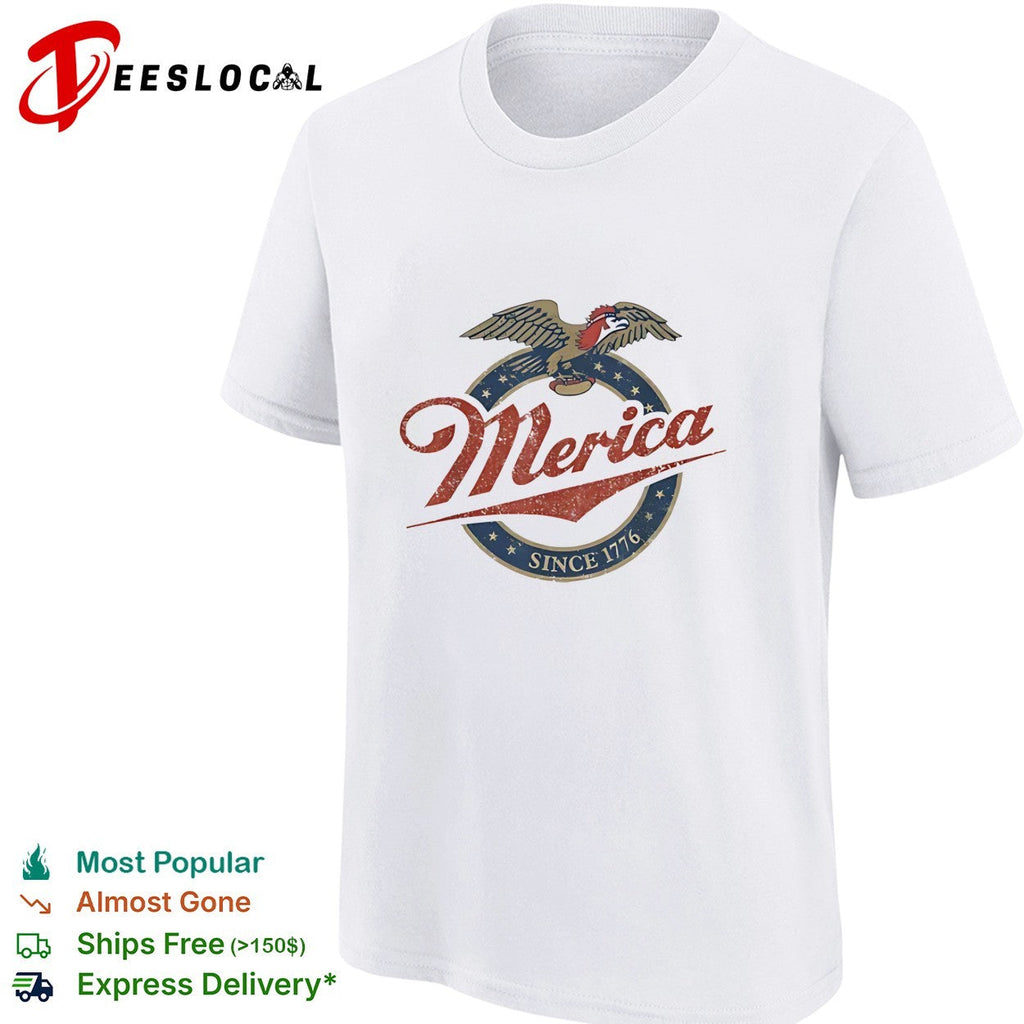 Merica since 1776 eagle beer label patriotic vintage shirt Unisex
