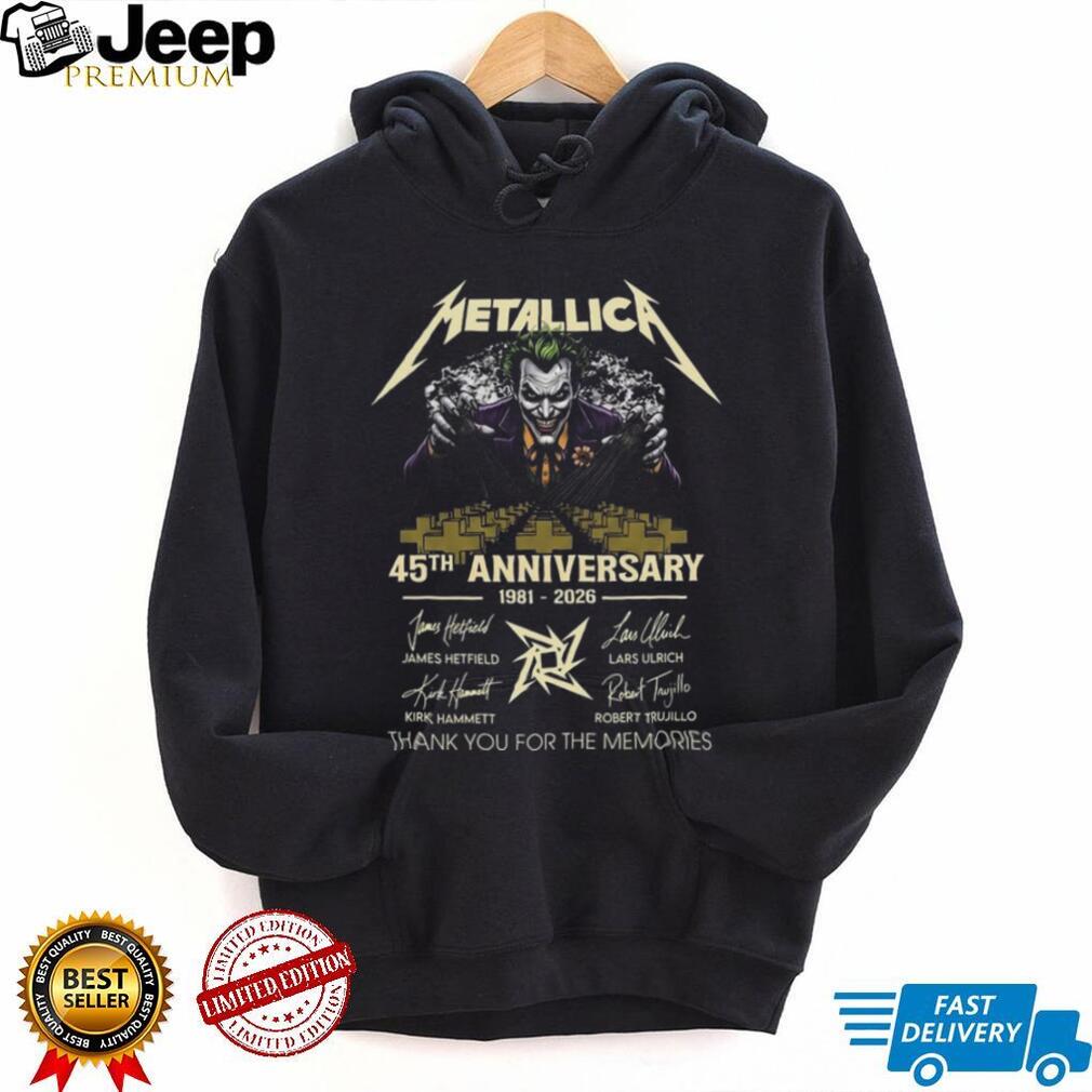 Metallica 45th Anniversary Joker 1981 2026 Signatures Shirt