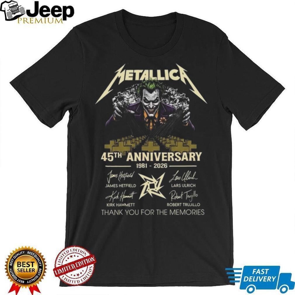 Metallica 45th Anniversary Joker 1981 2026 Signatures Shirt