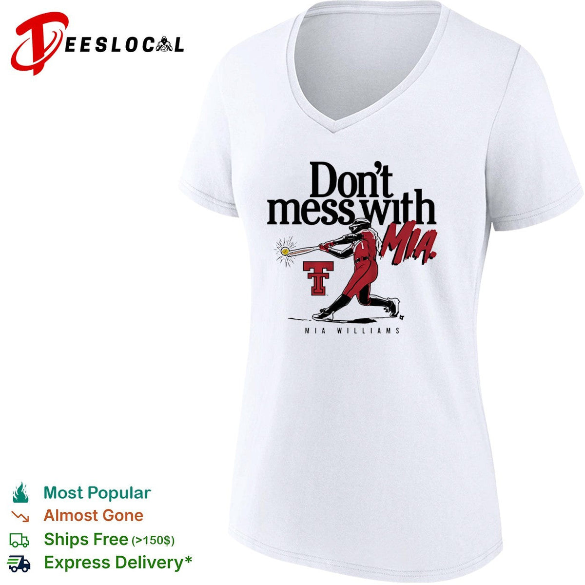 Mia Williams Texas Tech Red Raiders Don’t mess with MIA NCAA softball fan shirt Unisex