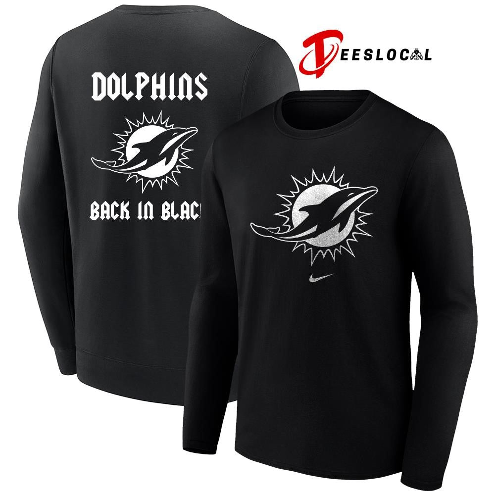 Miami Dolphins back in black logo shirt Unisex