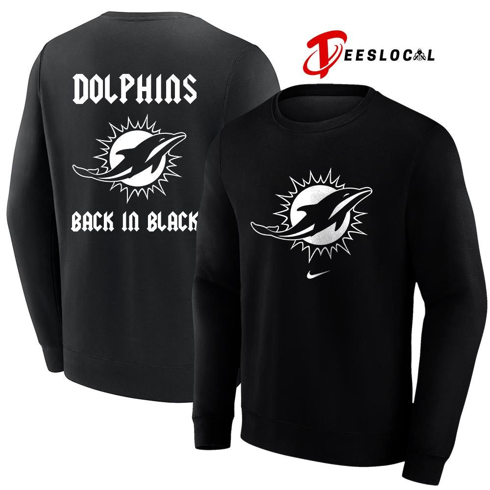 Miami Dolphins back in black logo shirt Unisex