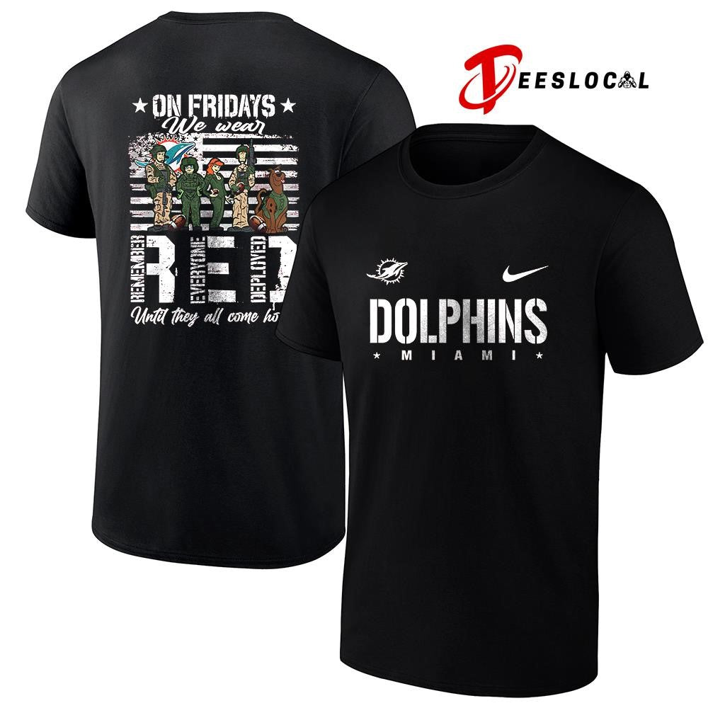 Miami Dolphins x Scooby Doo on friday we wear RED until they all come home shirt Unisex