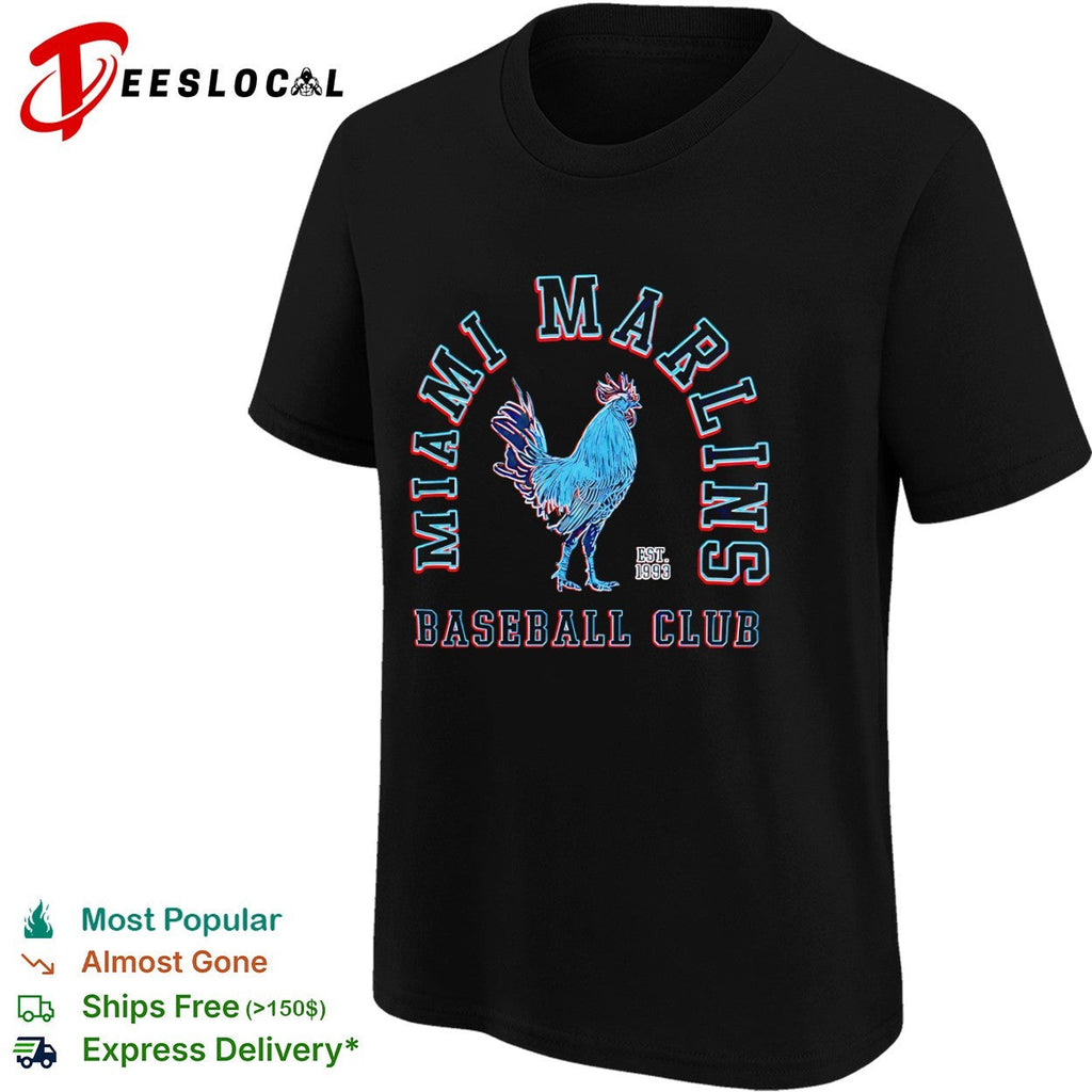 Miami Marlins Baseball Club Est 1993 Rooster Shirt Unisex