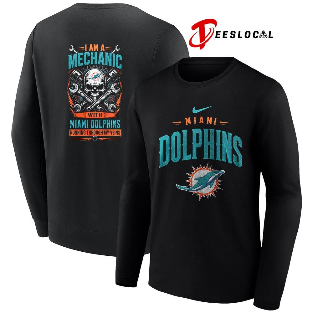 MiamiDolphinsIamamechanicrunningthroughmyveinsskeletonshirt Unisex