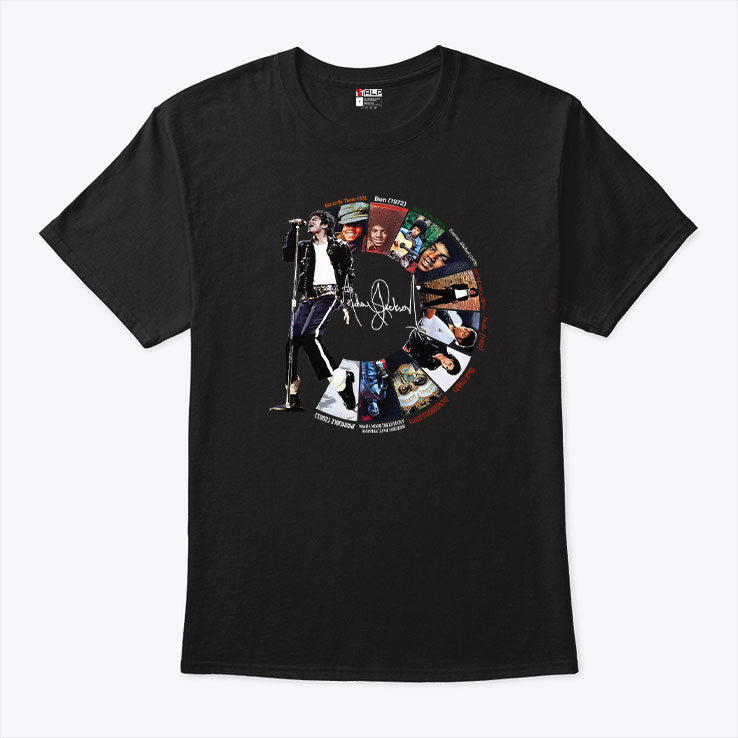 Michael Jackson Signature Album Timeline T Shirt Unisex