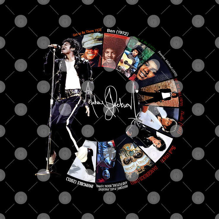 Michael Jackson Signature Album Timeline T Shirt Unisex