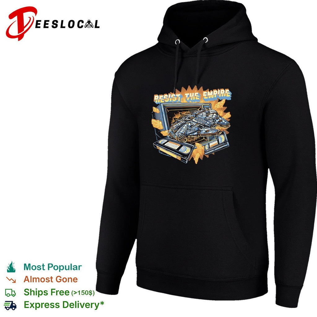Millennium Falcon bursting through TV resist the empire shirt Unisex