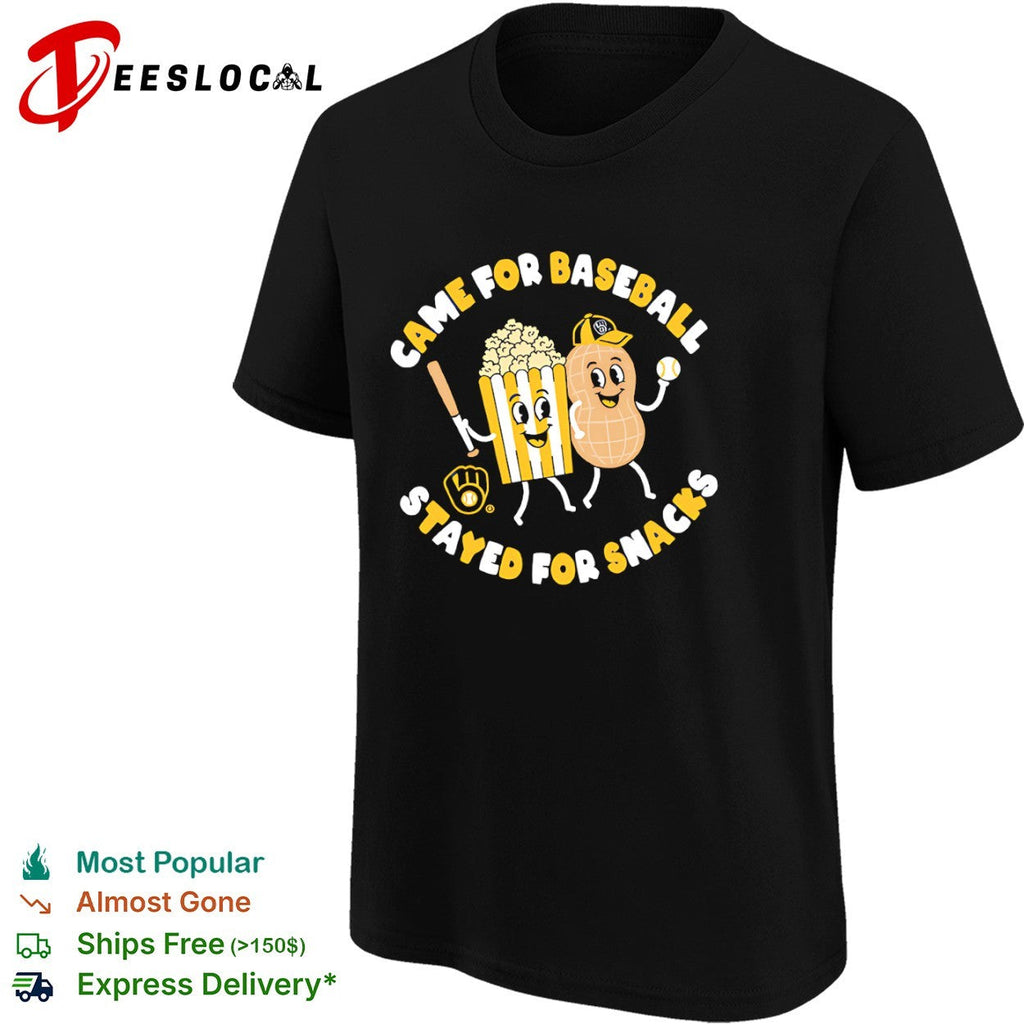 Milwaukee Brewers Came for Baseball Stayed for Snacks Popcorn and Peanut shirt Unisex