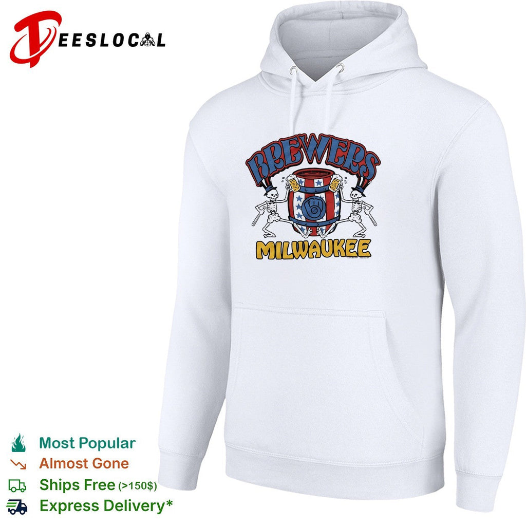 Milwaukee Brewers x Grateful Dead dancing skeleton Milwaukee graphic shirt Unisex