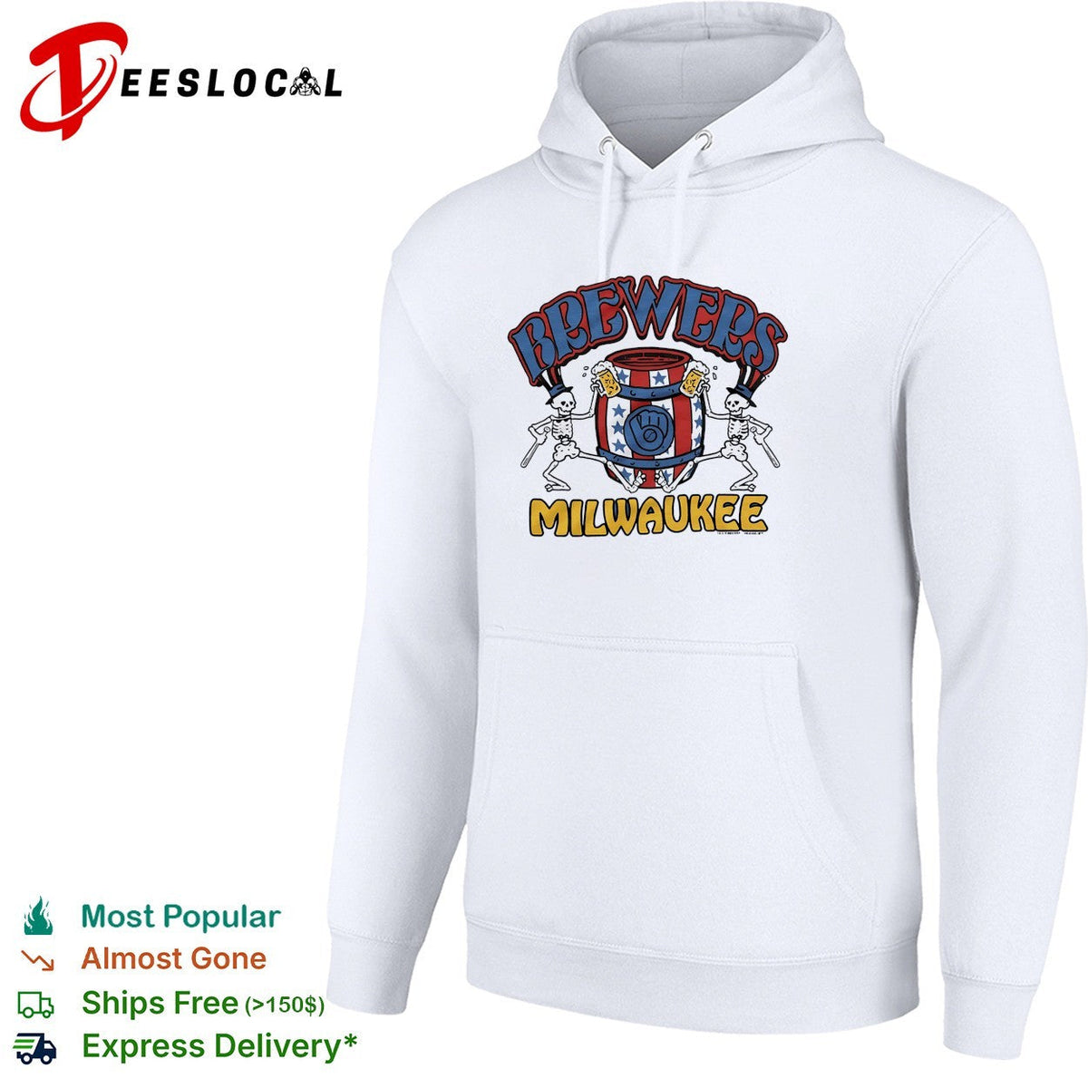 Milwaukee Brewers x Grateful Dead dancing skeleton Milwaukee graphic shirt Unisex
