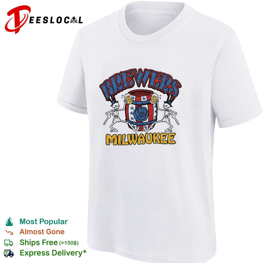 Milwaukee Brewers x Grateful Dead dancing skeleton Milwaukee graphic shirt Unisex