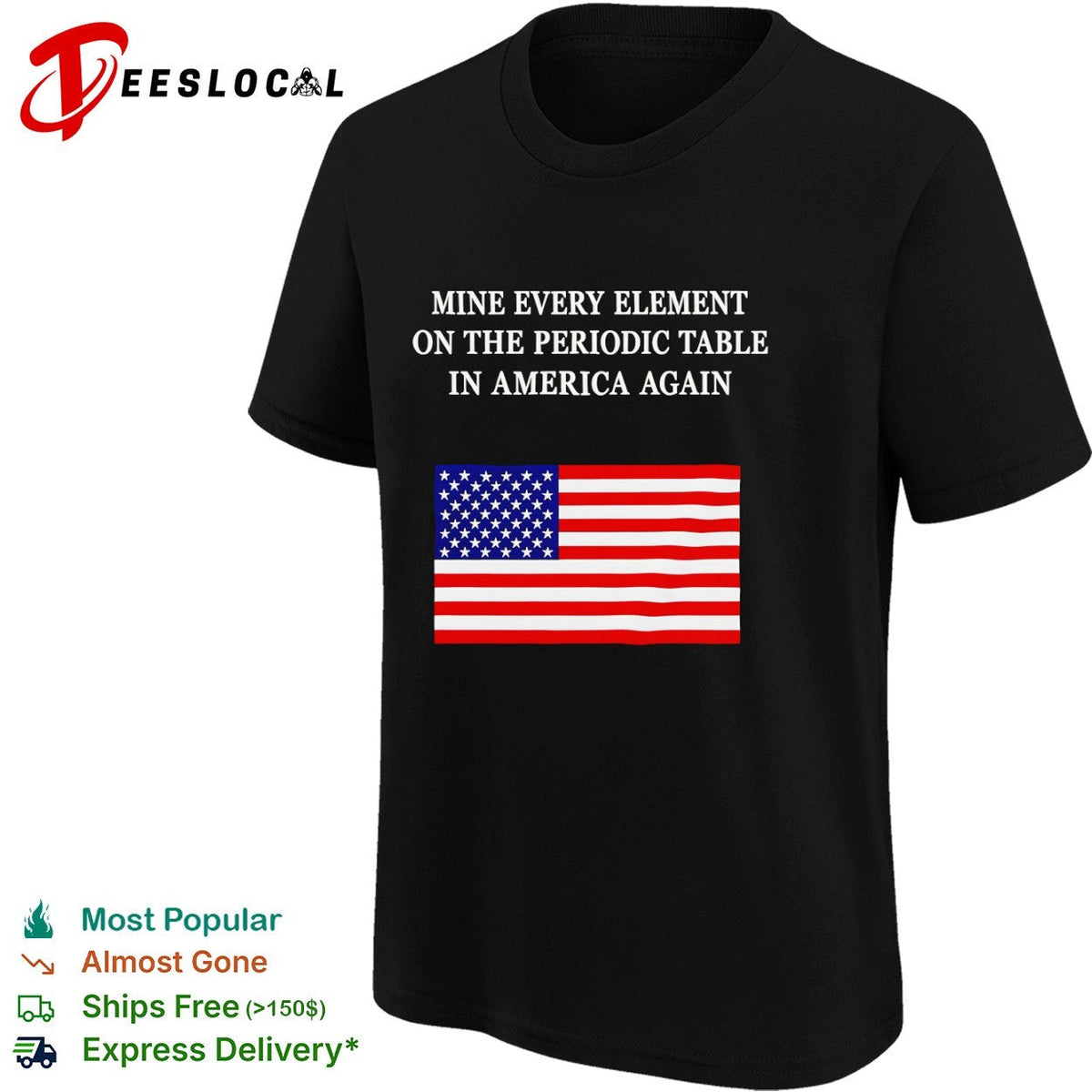 Mine every element on the periodic table in America flag shirt Unisex