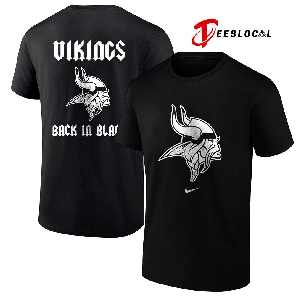 Minnesota Vikings back in black logo shirt Unisex