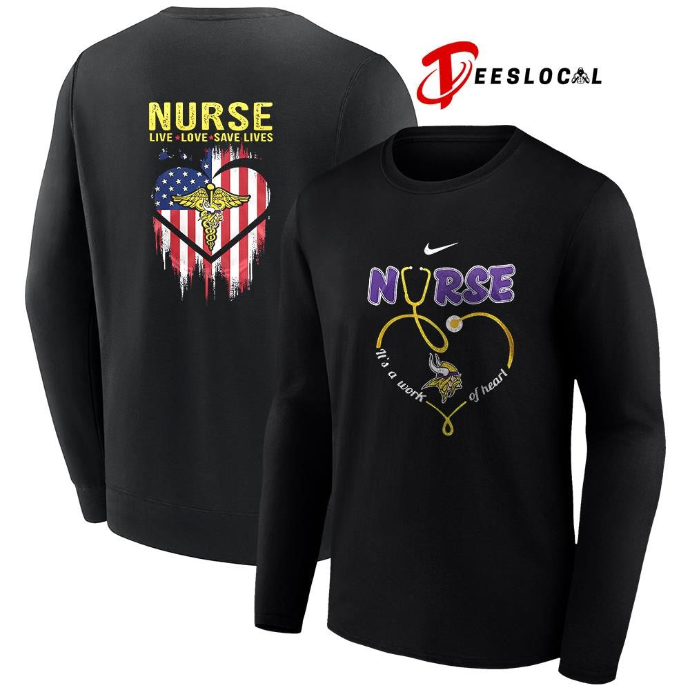 Minnesota Vikings x Army nurse it’s a work of heart shirt Unisex
