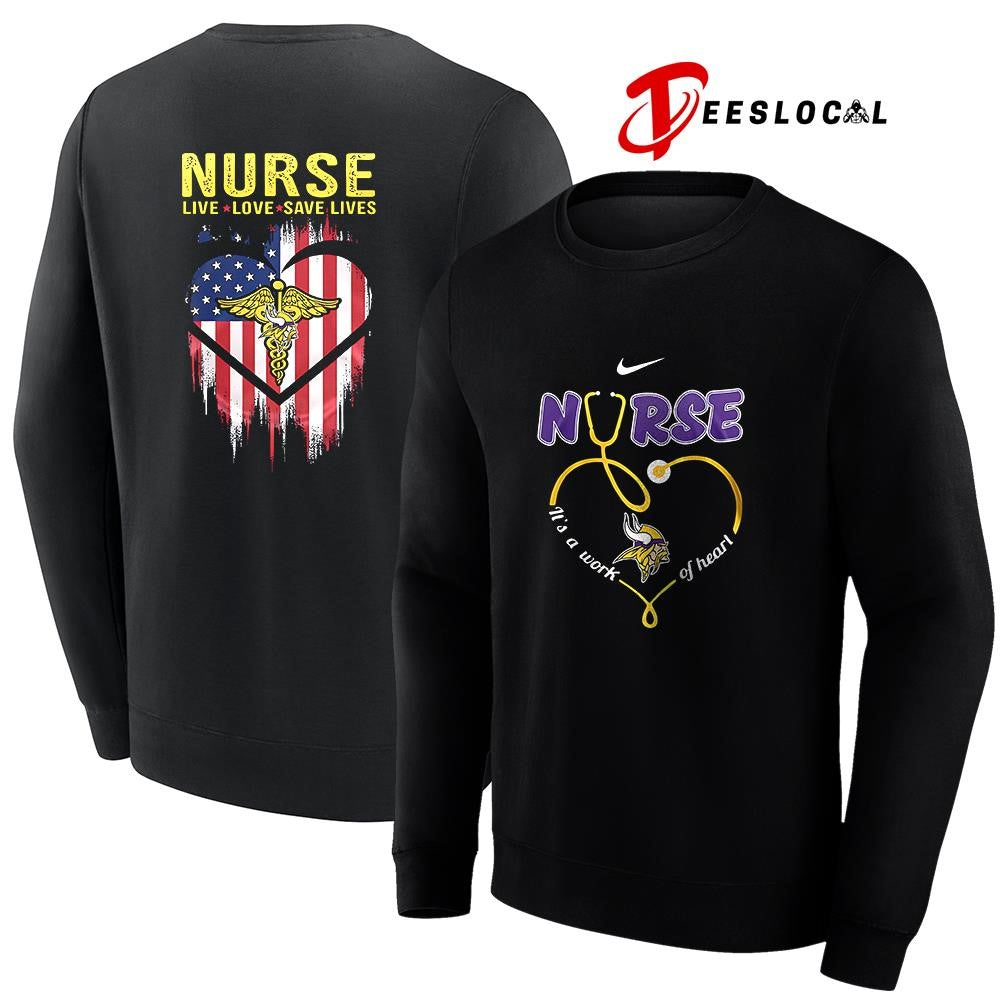 Minnesota Vikings x Army nurse it’s a work of heart shirt Unisex