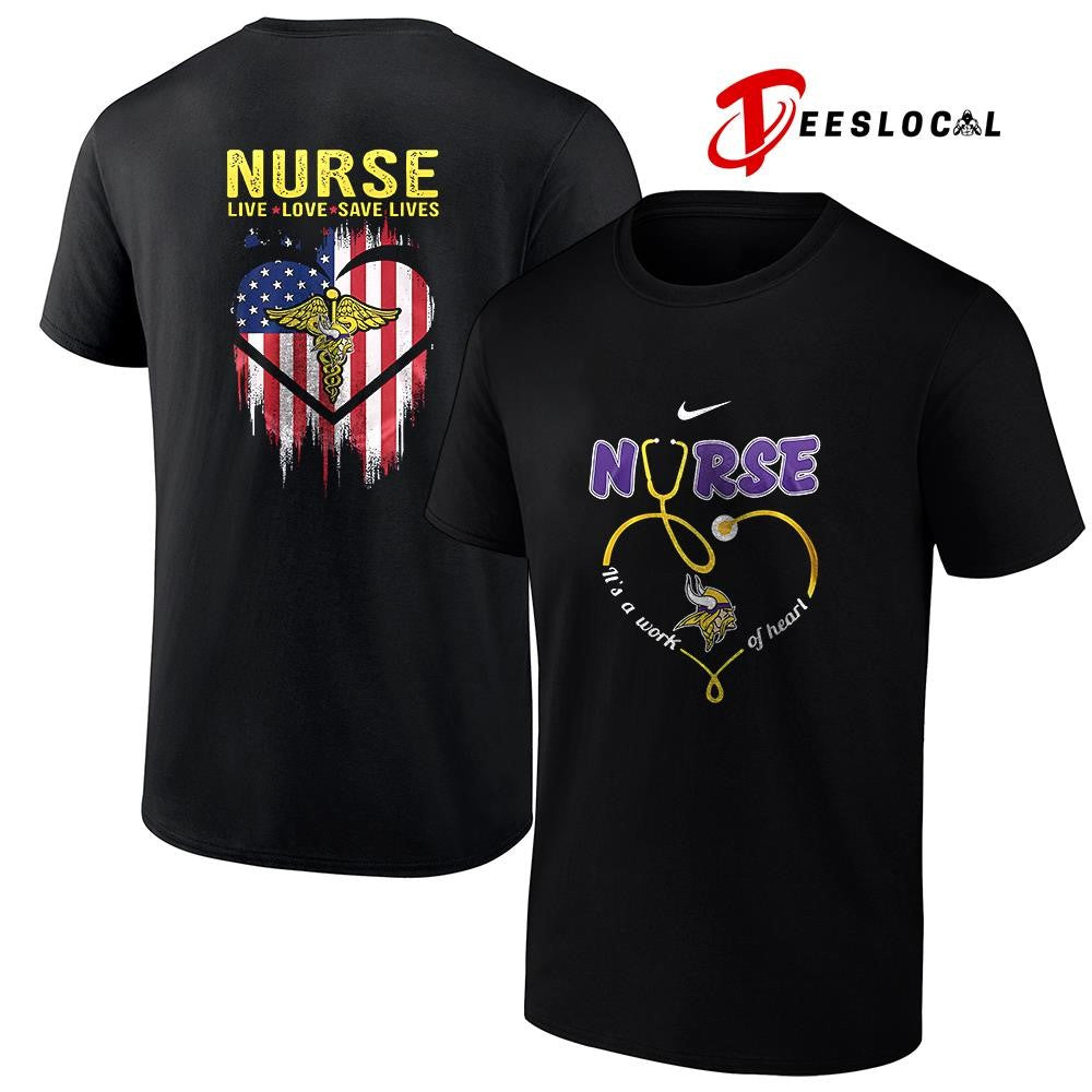 Minnesota Vikings x Army nurse it’s a work of heart shirt Unisex