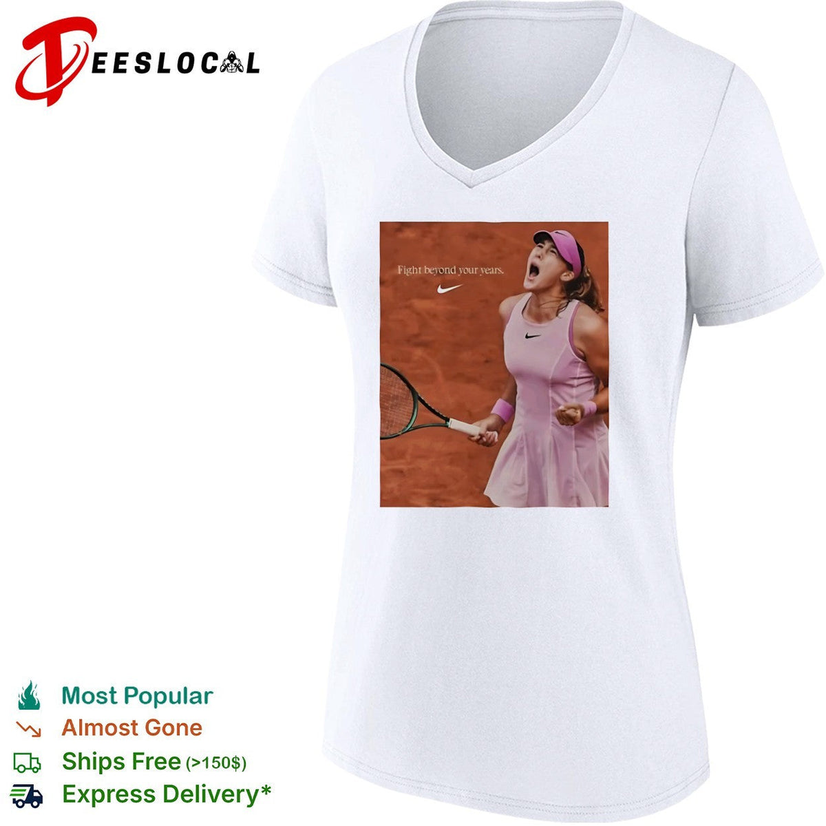 Mirra Andreeva Fight beyond your years tennis player red clay match shirt Unisex