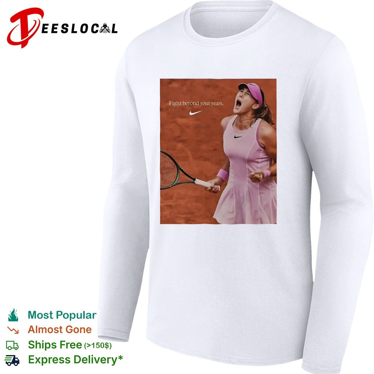 Mirra Andreeva Fight beyond your years tennis player red clay match shirt Unisex