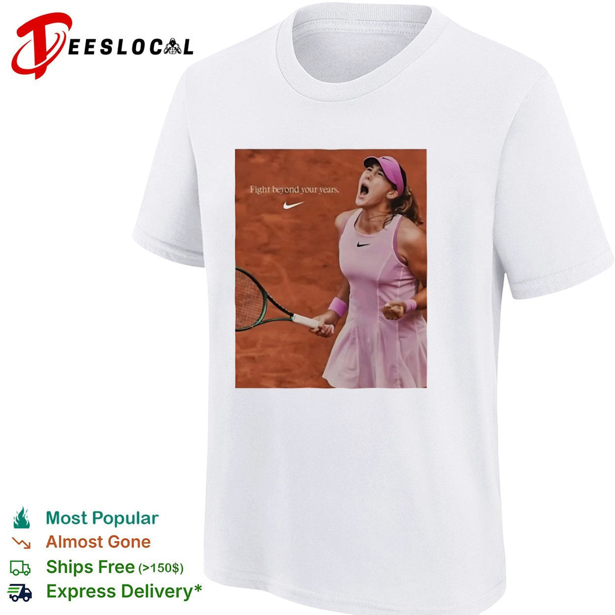 Mirra Andreeva Fight beyond your years tennis player red clay match shirt Unisex