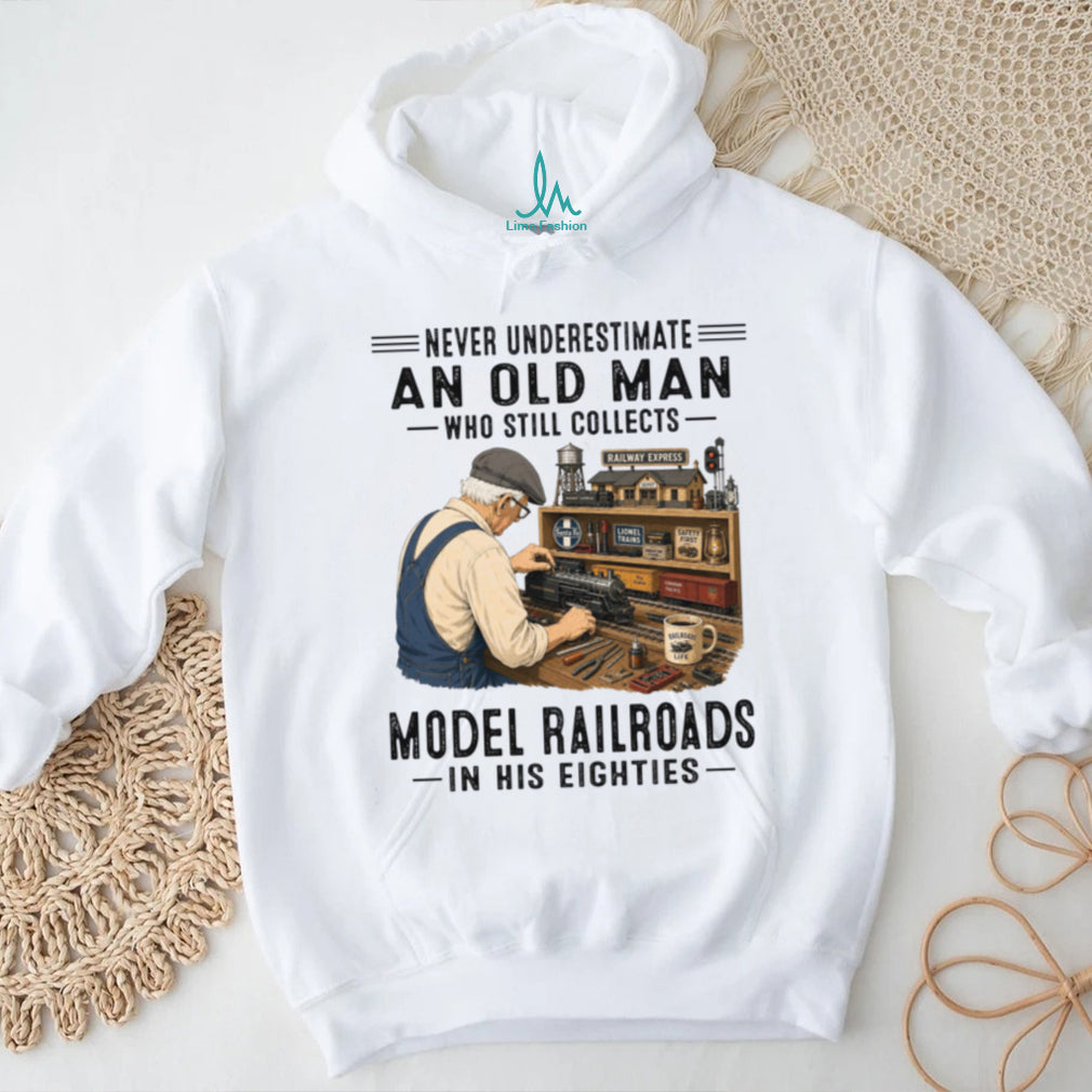 Model Railroad Train Collector Old Man Shirt