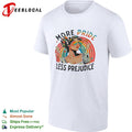 More Pride Less Prejudice Rainbow Heart Sunglasses Pride Month Themed Adult shirt Unisex