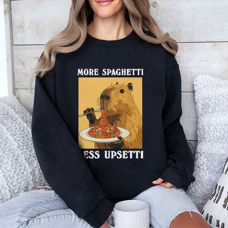 More Spaghetti Less Upsetti Capybara T Shirt Unisex