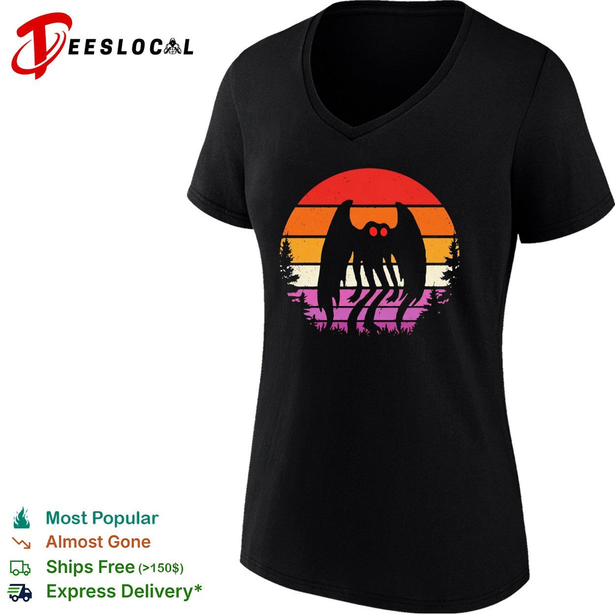 Mothman Sunset Folklore Cryptid Legend West Virginia Forest Wildlife Nature shirt Unisex