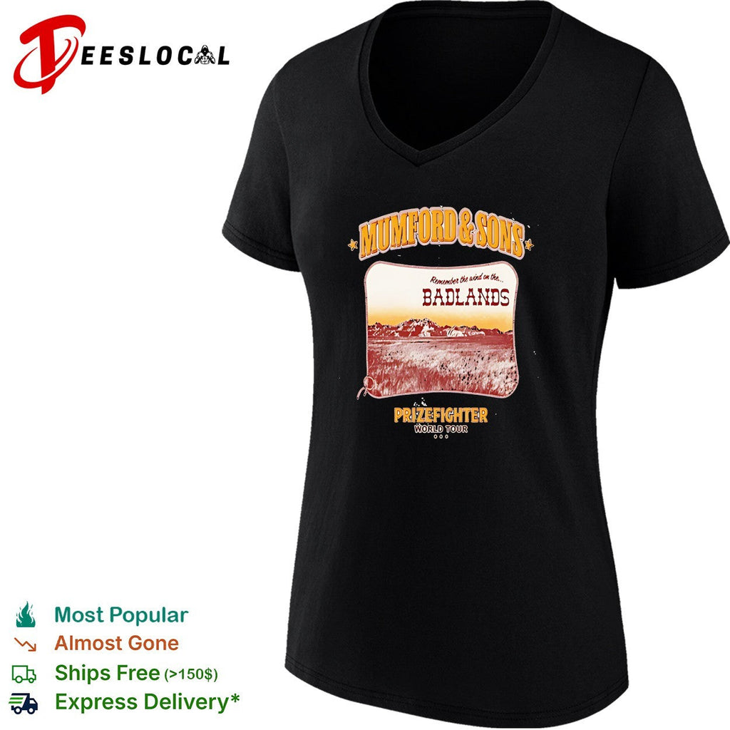 Mumford and Sons Remember the wind on the Badlands Prizefighter World Tour shirt Unisex