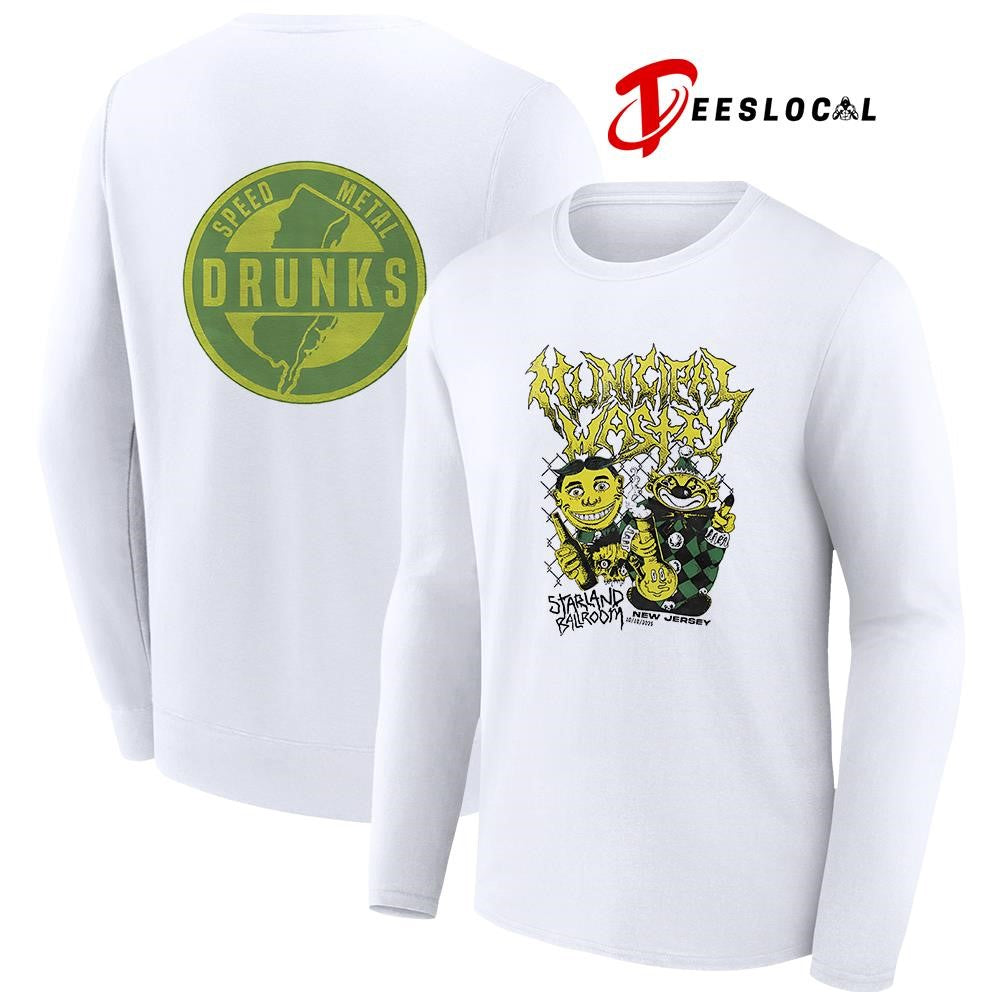 Municipal Waste tour Starland Ballroom speed metal drunk caricature graphic shirt Unisex
