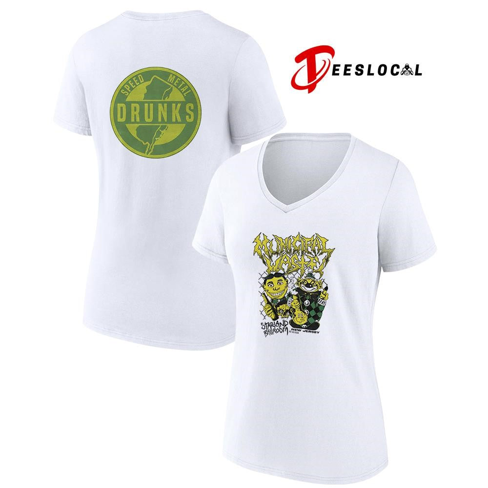 Municipal Waste tour Starland Ballroom speed metal drunk caricature graphic shirt Unisex