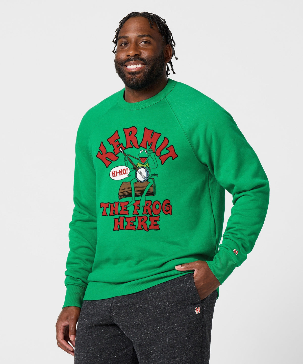 Muppets Kermit The Frog Here Crewneck Unisex