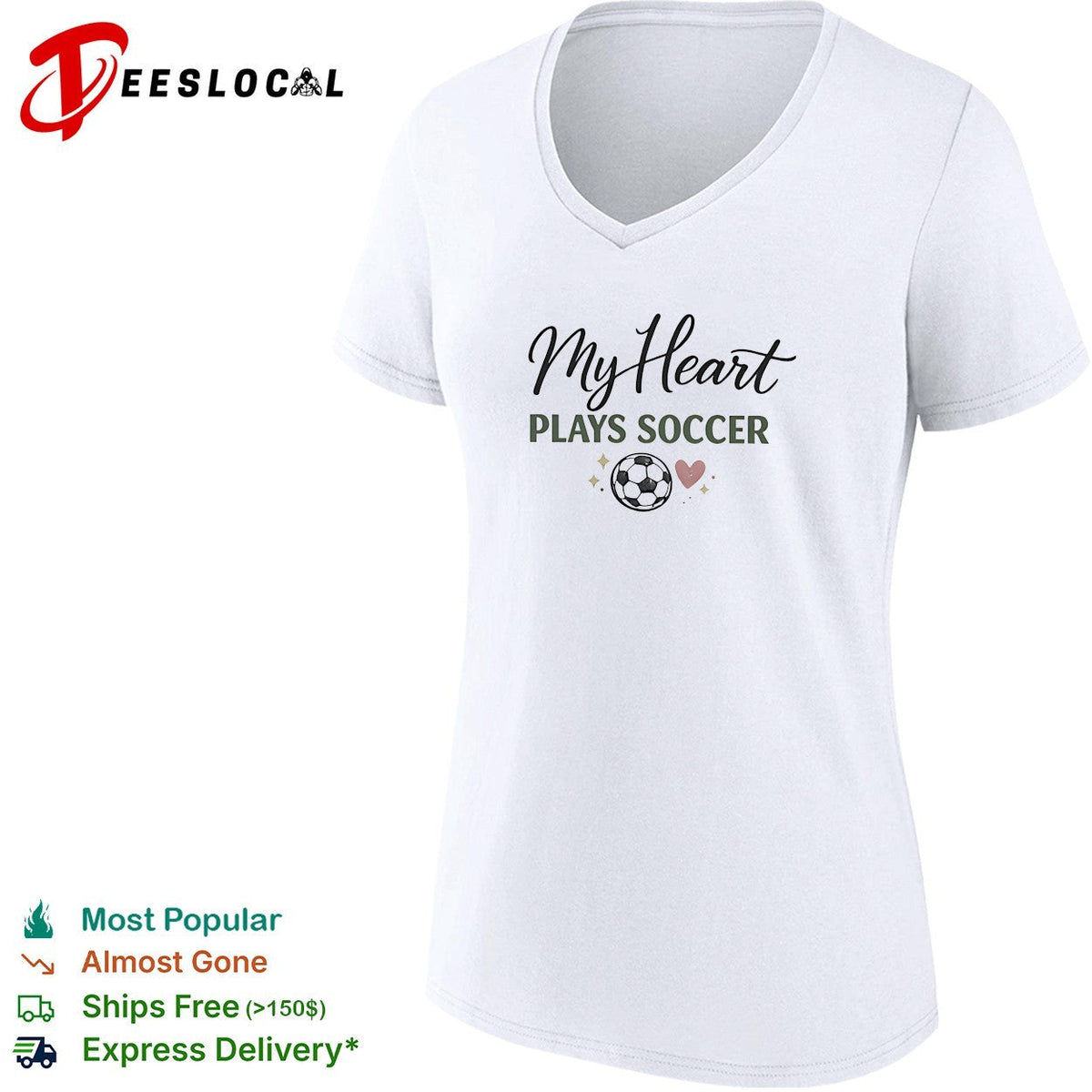 My heart plays soccer with a heart and ball icon on a casual athletic comfort shirt Unisex