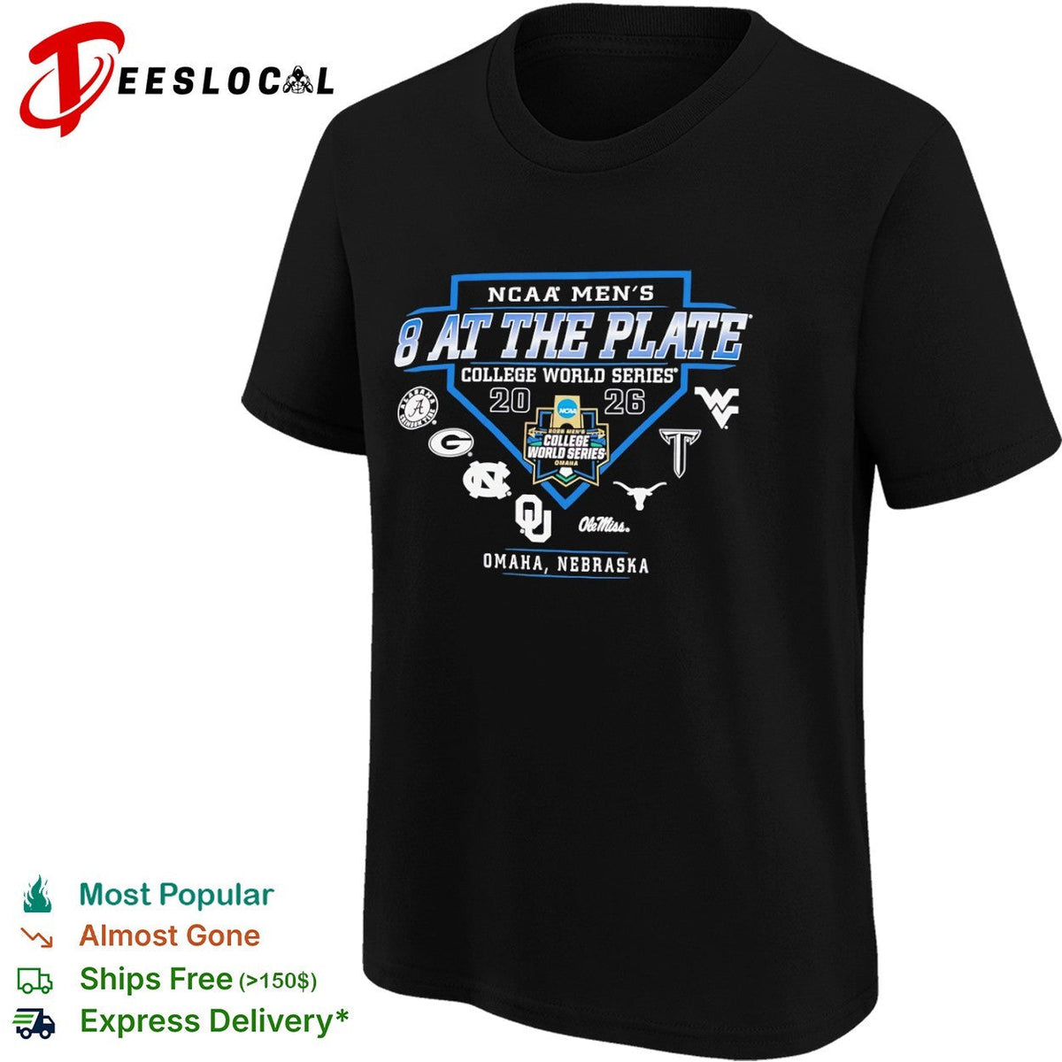 NCAA Men’s College World Series 2026 8 at the plate Omaha Nebraska shirt Unisex