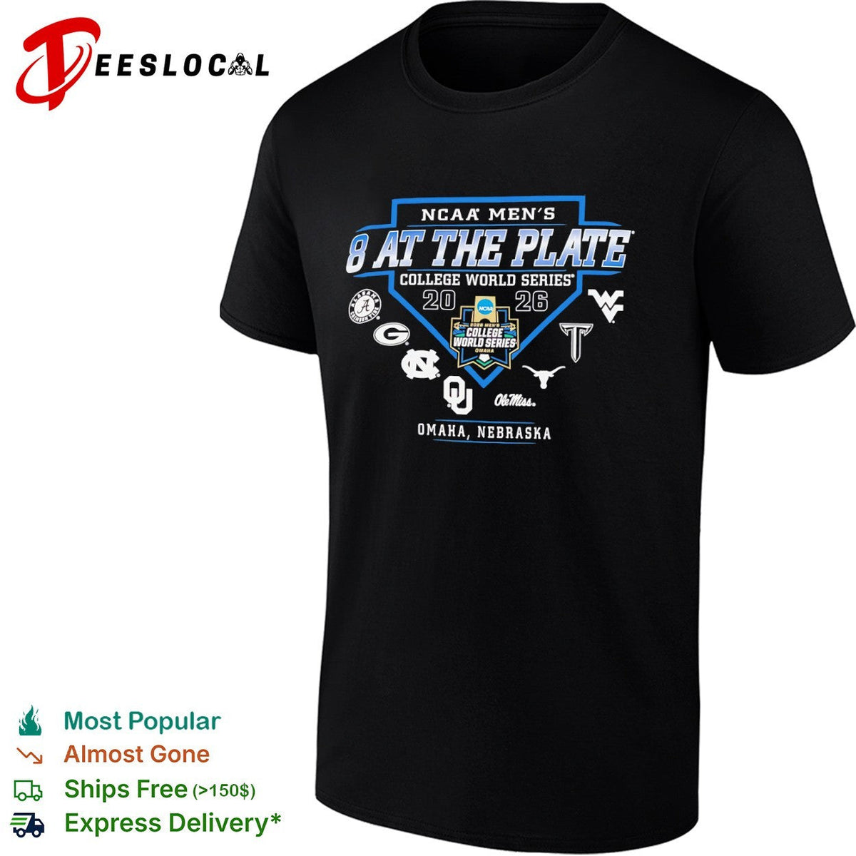 NCAA Men’s College World Series 2026 8 at the plate Omaha Nebraska shirt Unisex