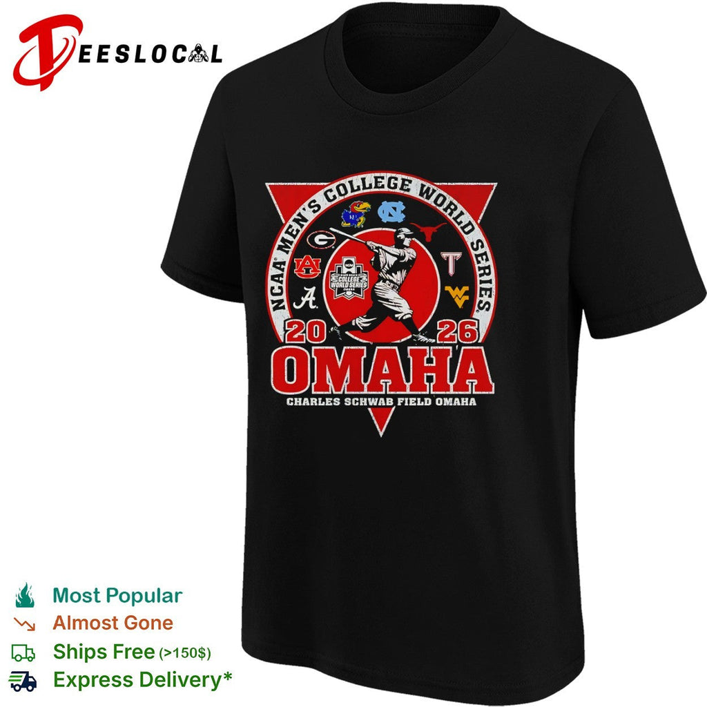 NCAA Men’s College World Series 2026 Omaha Charles Schwab Field Baseball Shirt Unisex