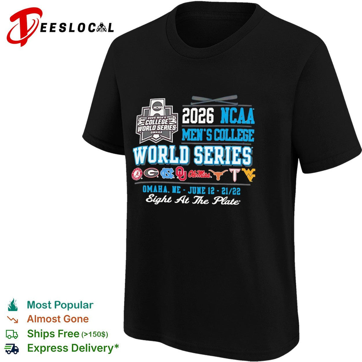 NCAA Men’s College World Series 2026 eight at the plate shirt Unisex
