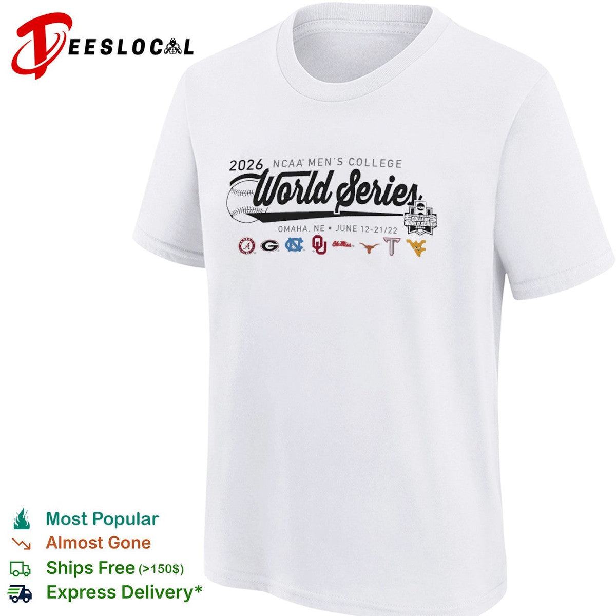 NCAA Men’s College World Series 2026 logos shirt Unisex