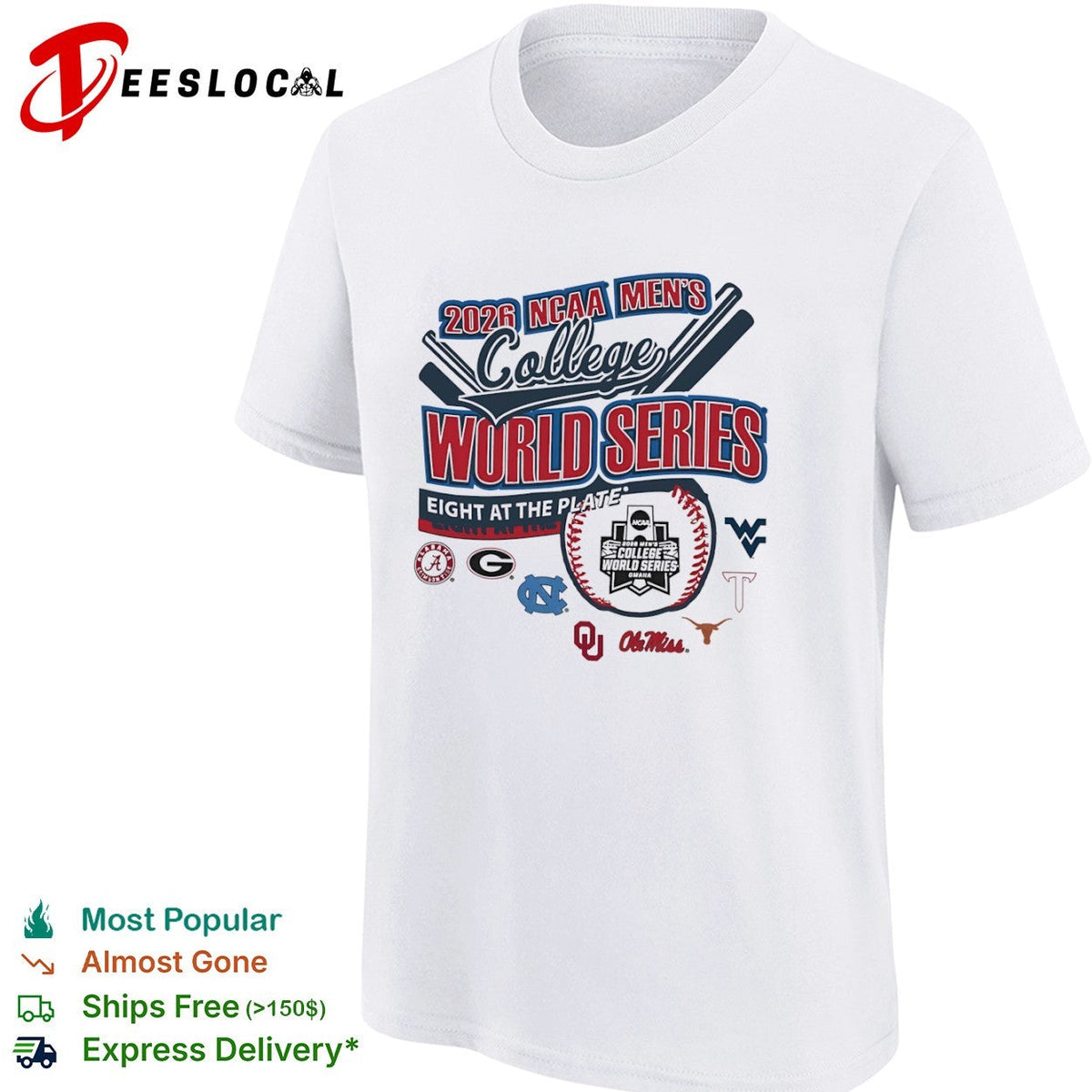 NCAA Men’s College World Series eight at the plate 2026 shirt Unisex