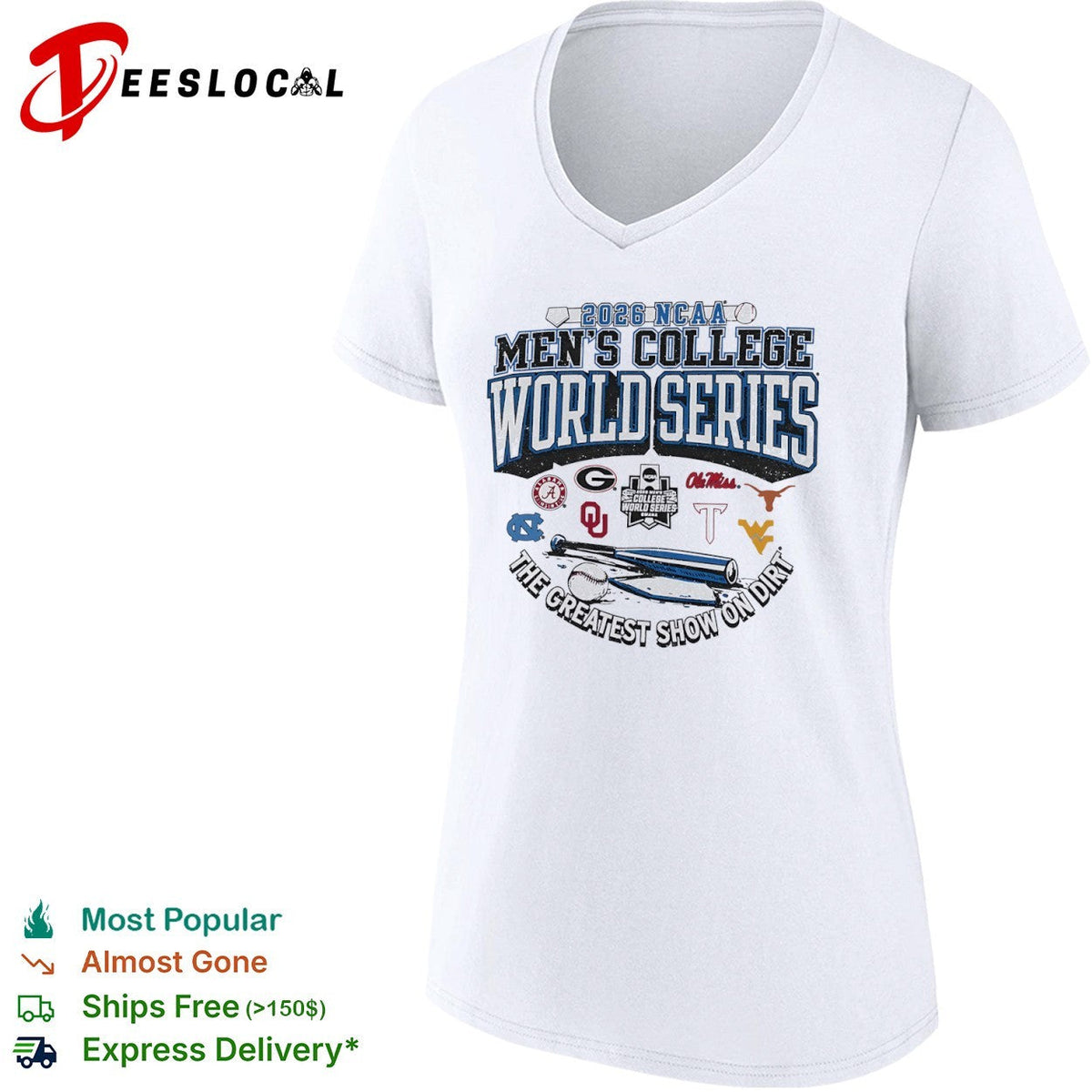 NCAA Men’s College World Series the greatest show on dirt eight team 2026 shirt Unisex