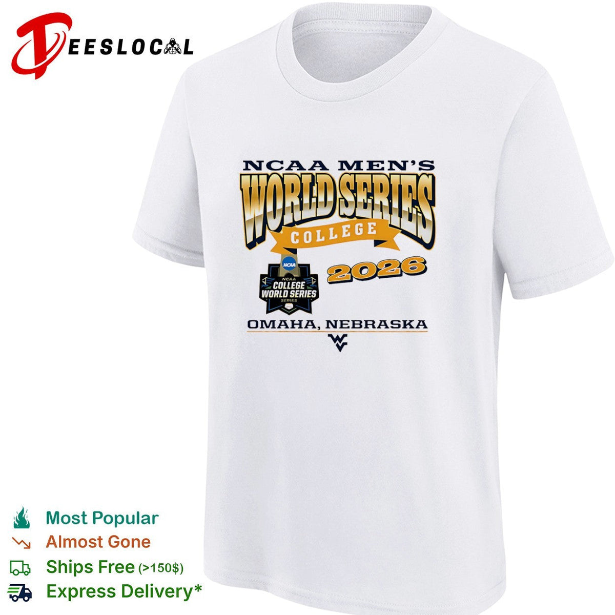 NCAA Men’s World Series 2026 Omaha Nebraska West Virginia Mountaineers logo shirt Unisex