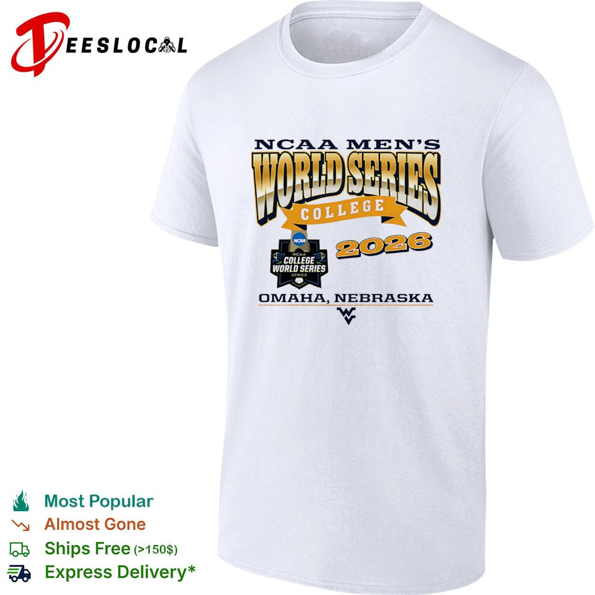 NCAA Men’s World Series 2026 Omaha Nebraska West Virginia Mountaineers logo shirt Unisex