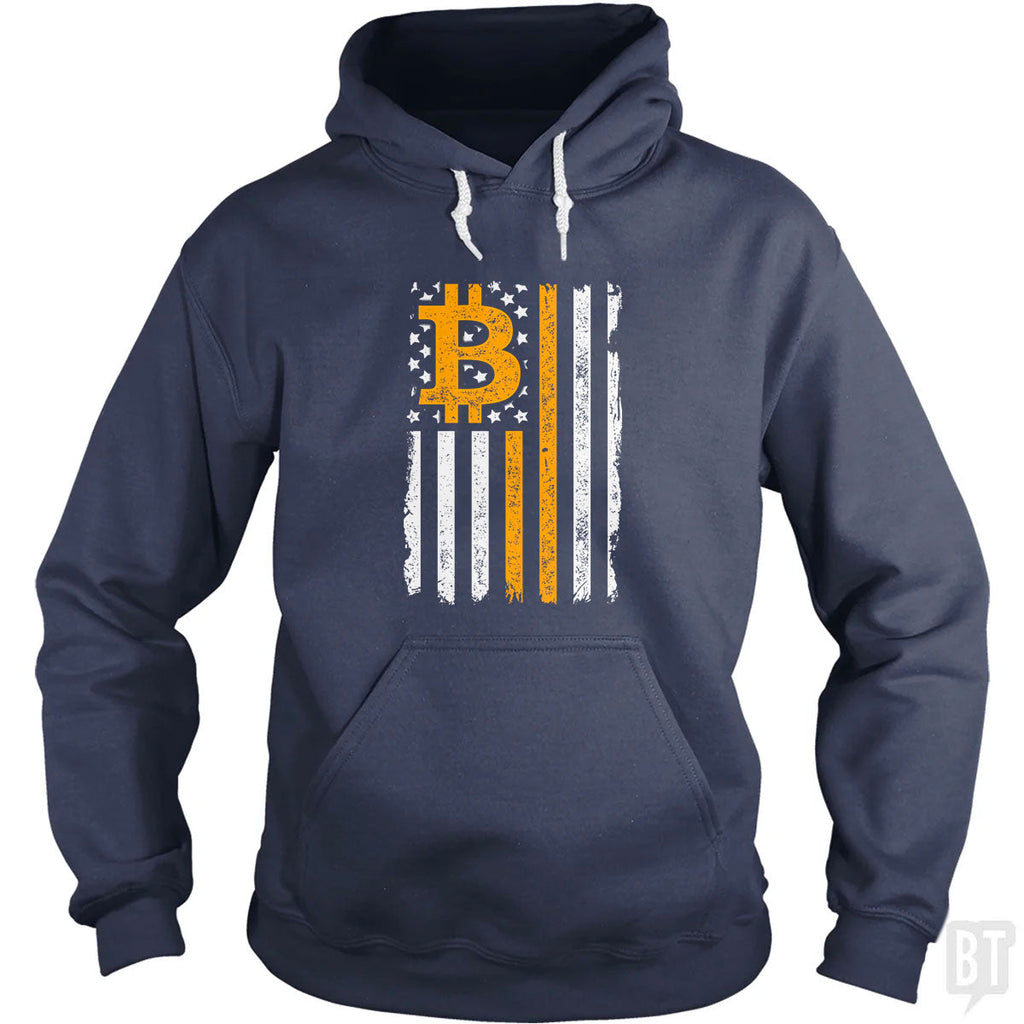 Bitcoin US Flag Hoodie
