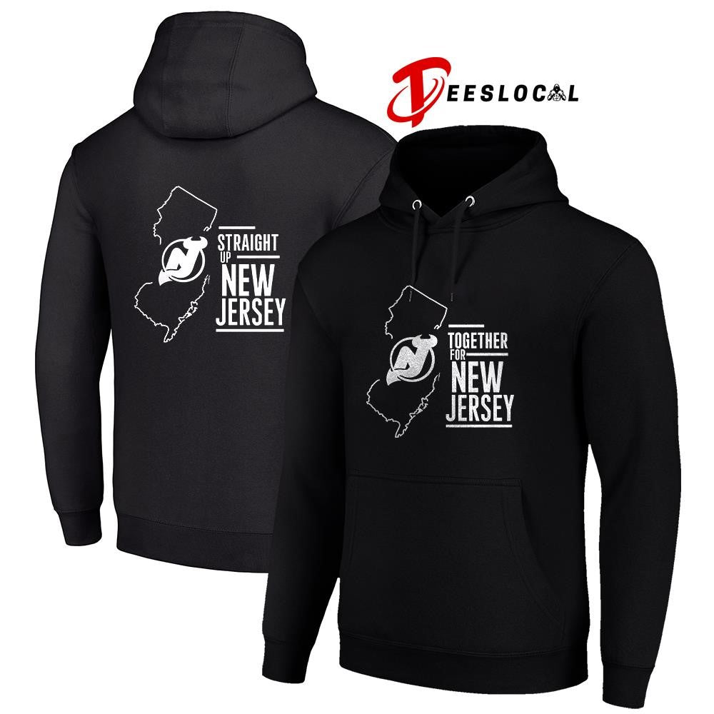 New Jersey Devils together for New Jersey straight up map shirt Unisex