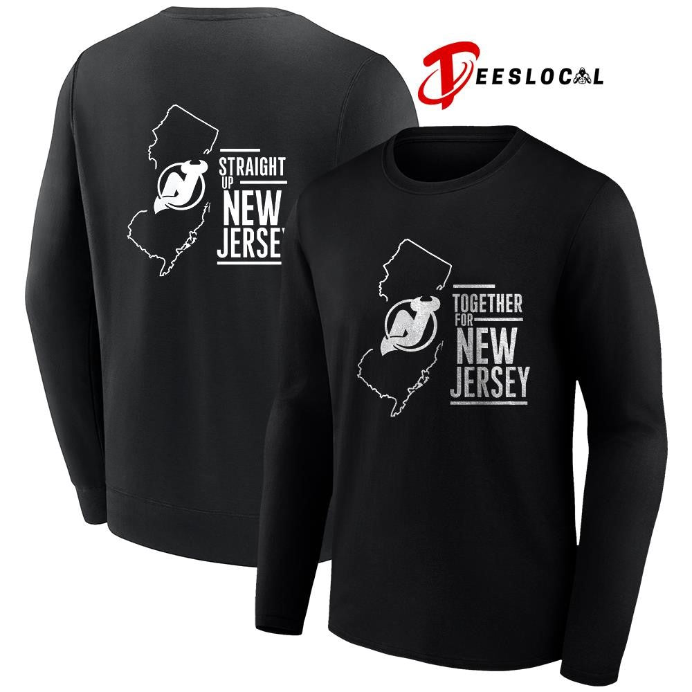 New Jersey Devils together for New Jersey straight up map shirt Unisex