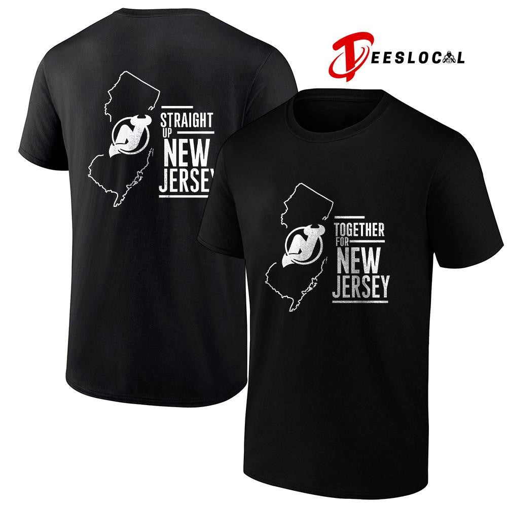 New Jersey Devils together for New Jersey straight up map shirt Unisex